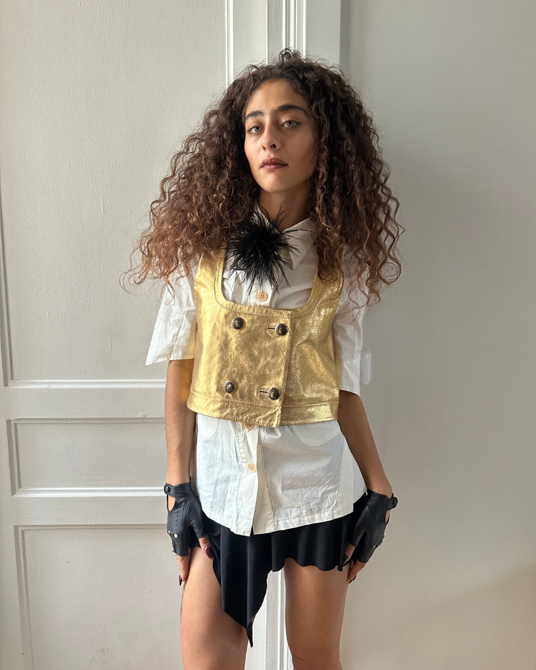 Gold crop top
