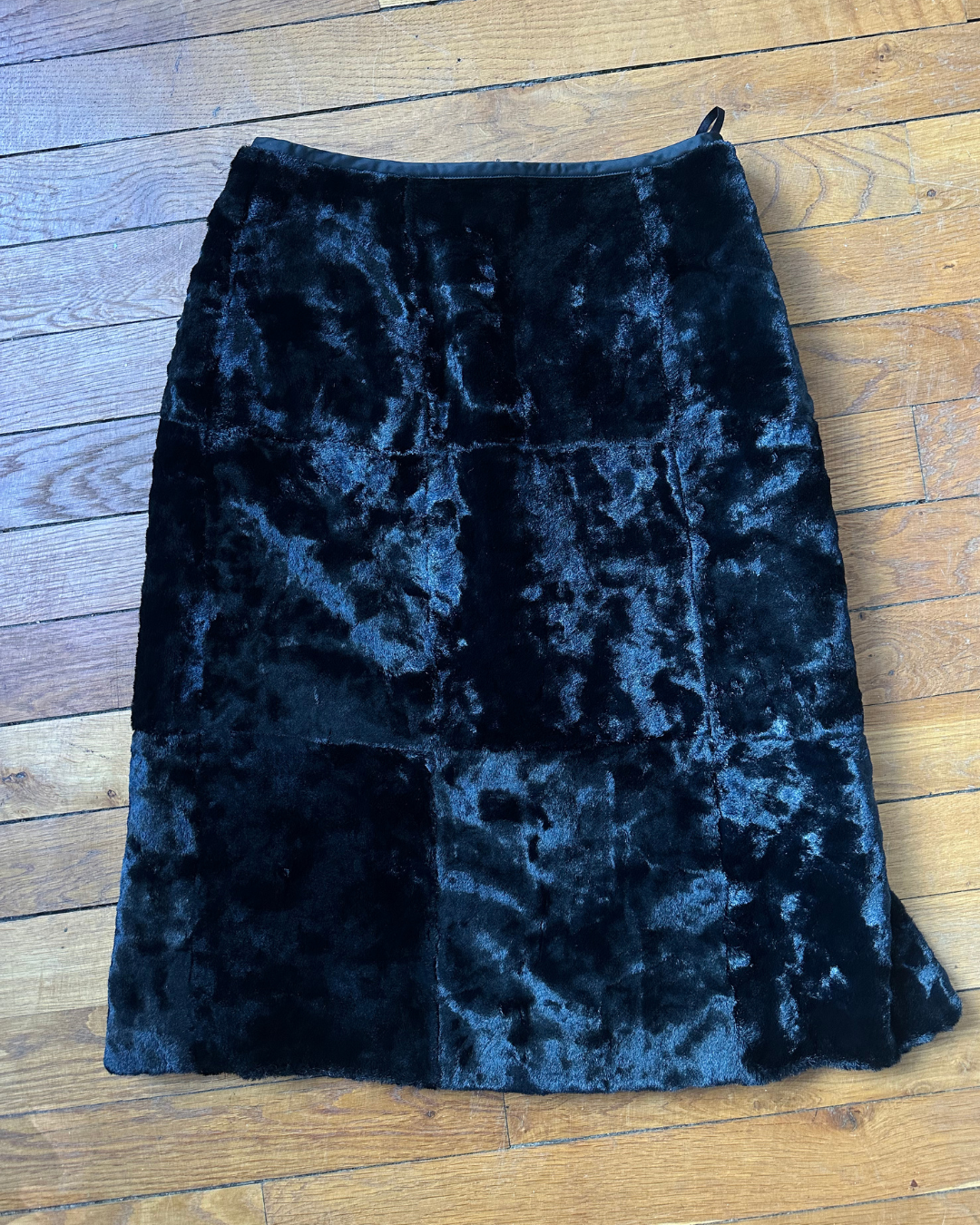 Black velvet skirt
