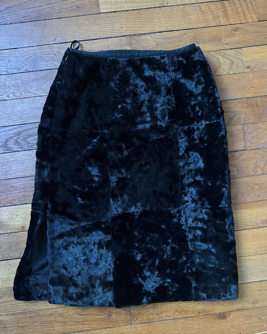Black velvet skirt