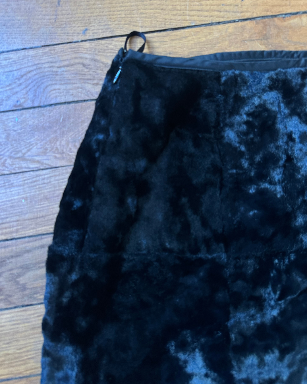 Black velvet skirt