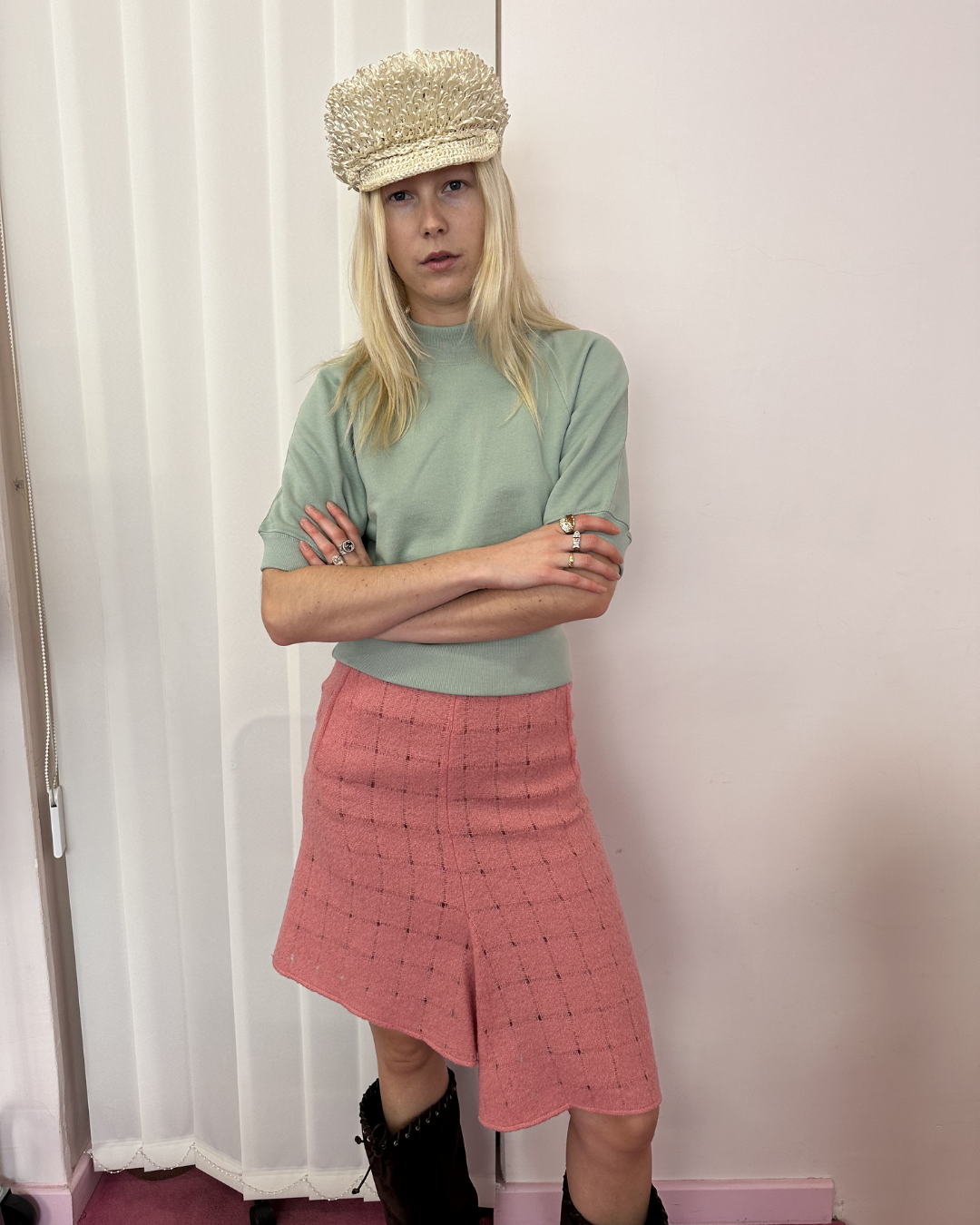 Pink asymmetrical skirt