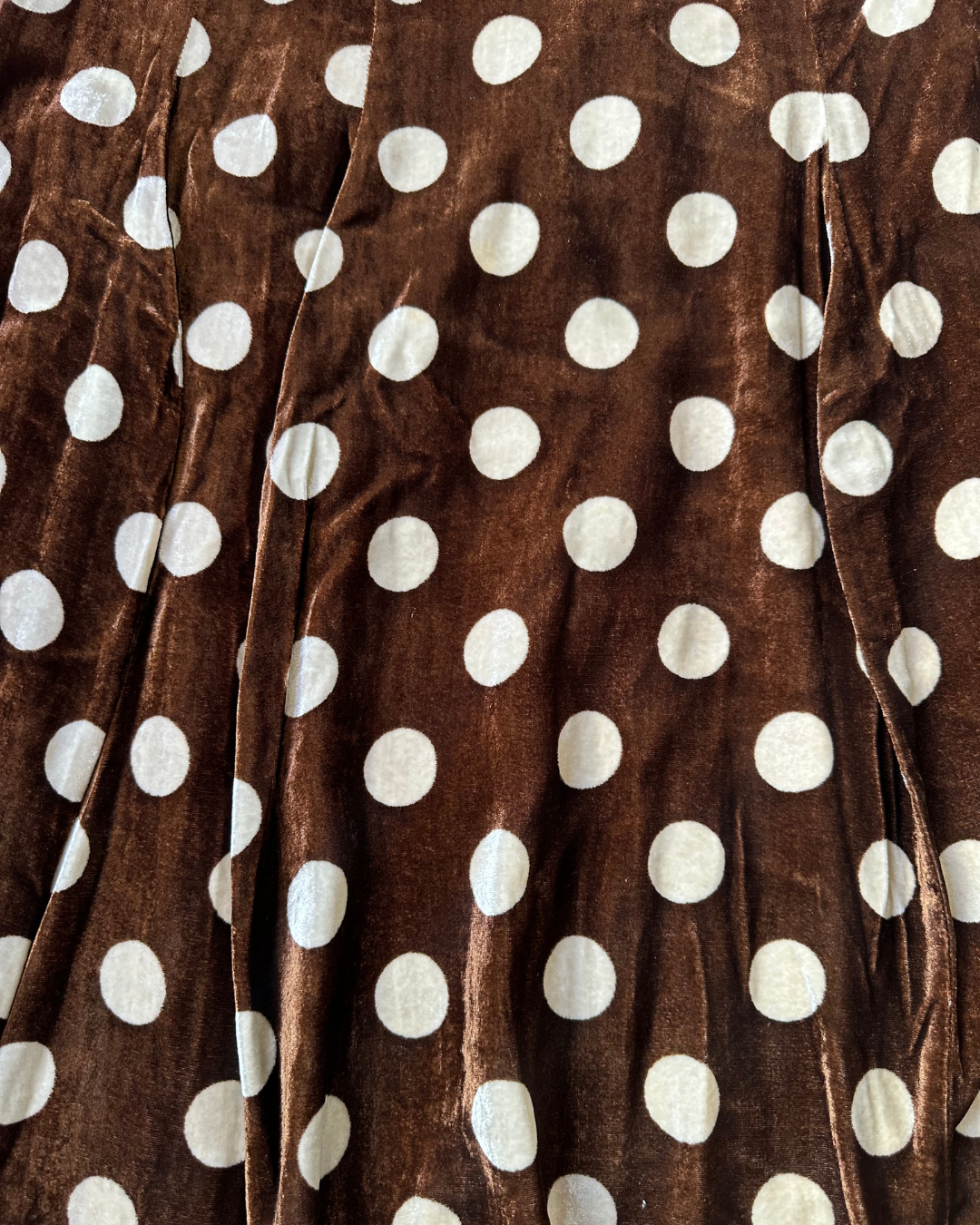 Polka dot velvet skirt