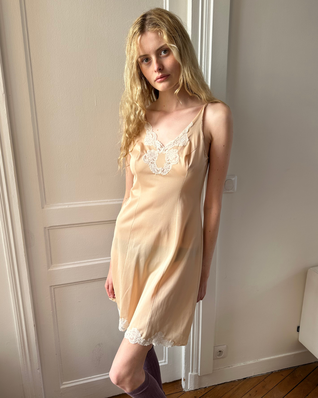 Nude lace nightdress