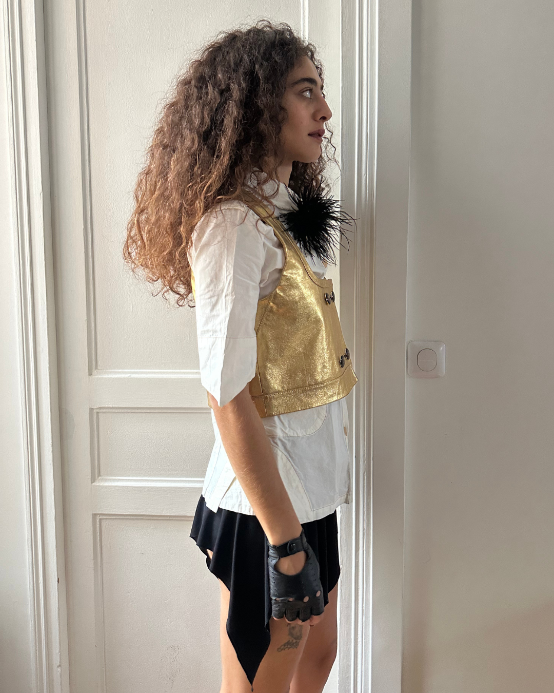 Gold crop top