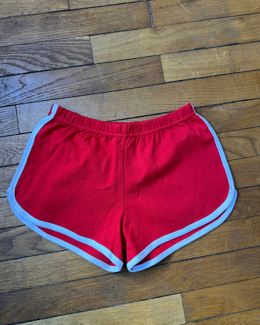 Red mini shorts