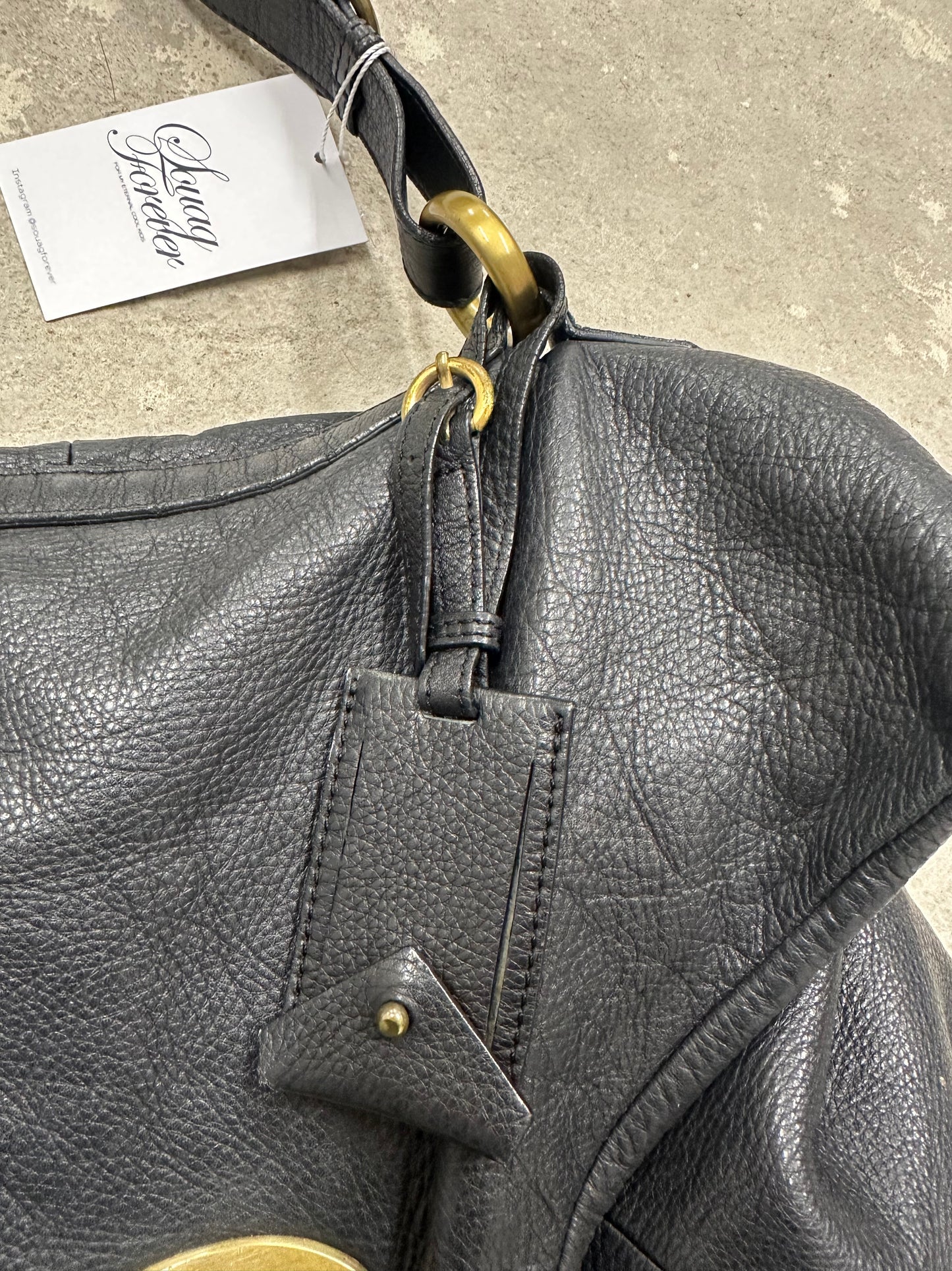 Black leather bag