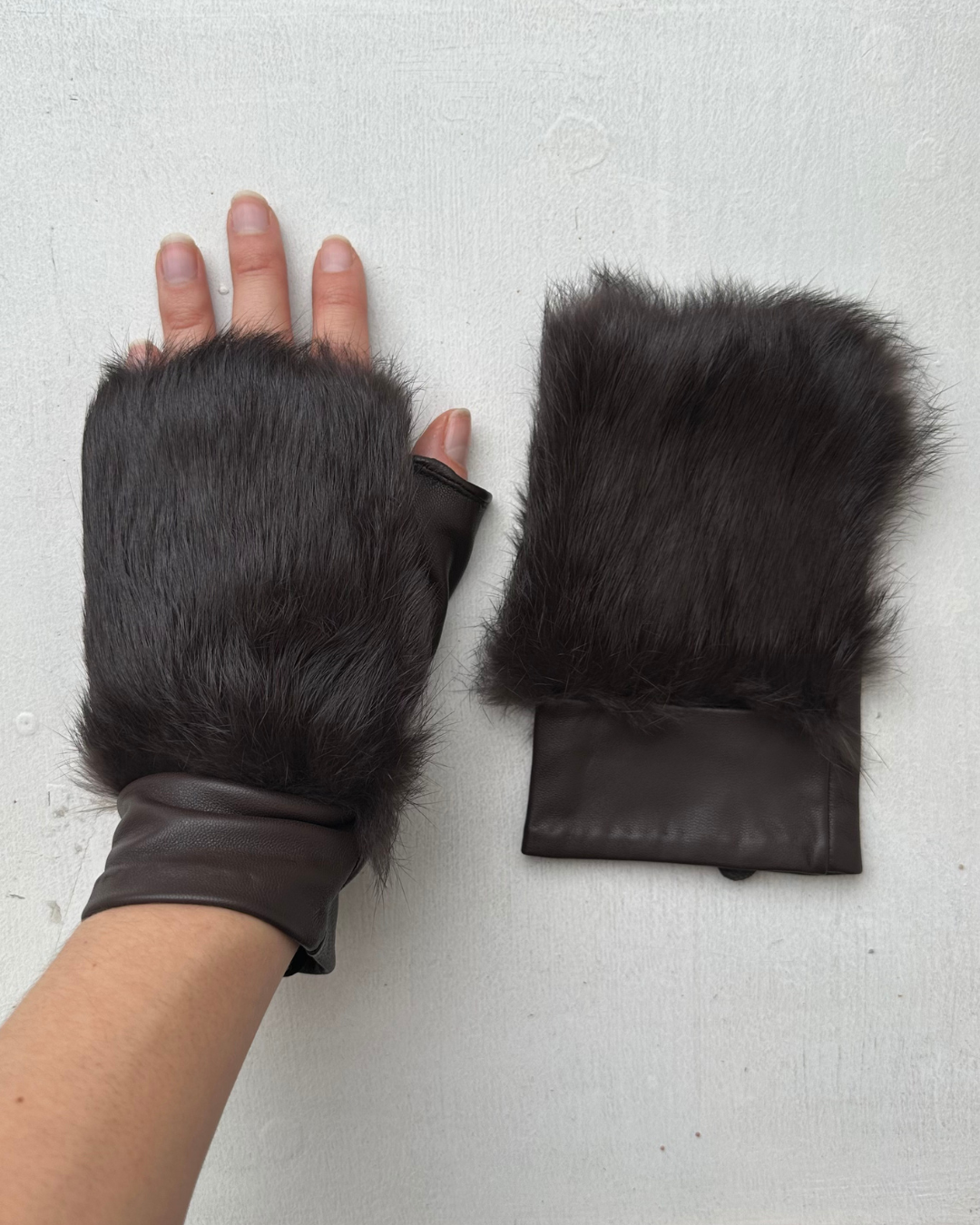Fur mittens