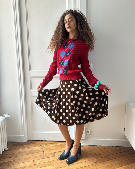 Diamond-patterned sweater