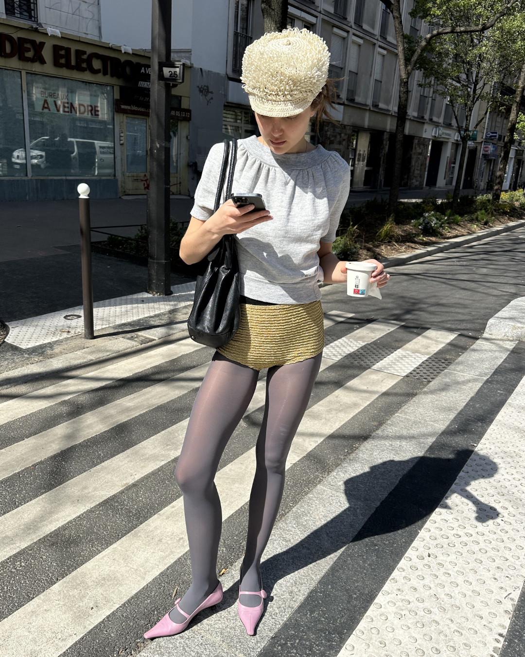Gray sweatshirt top