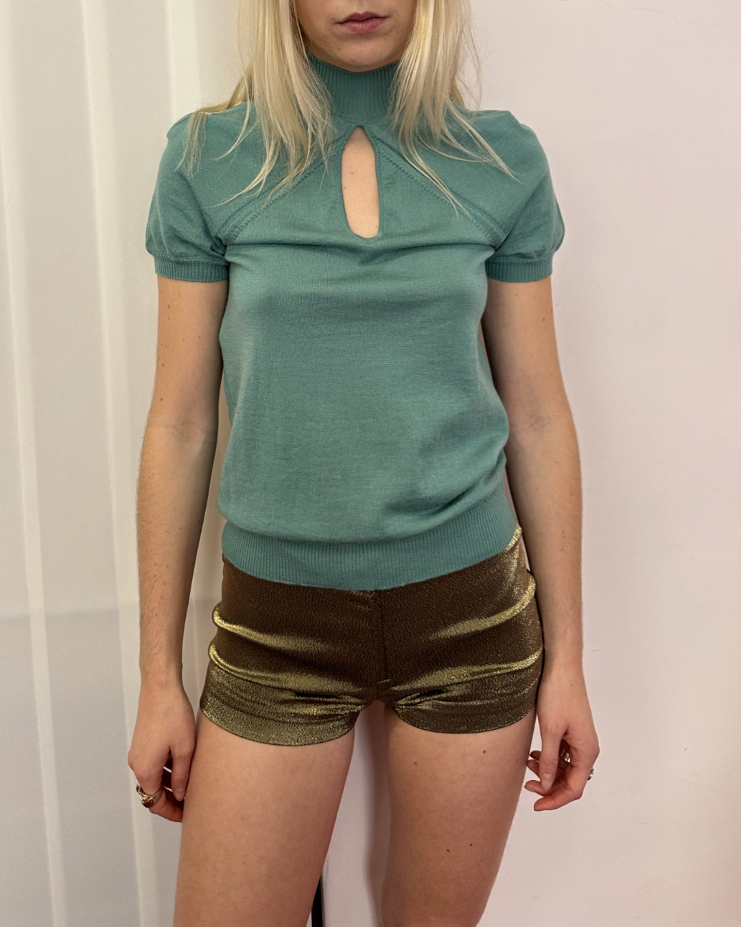 Aqua green top