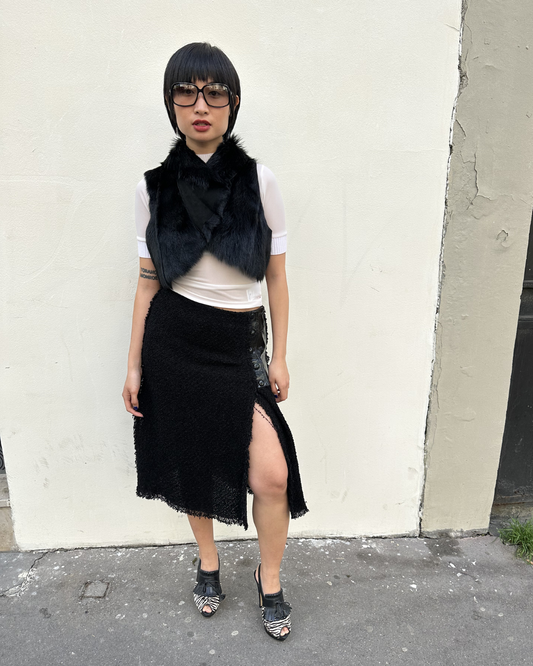 Two-tone tweed-style skirt
