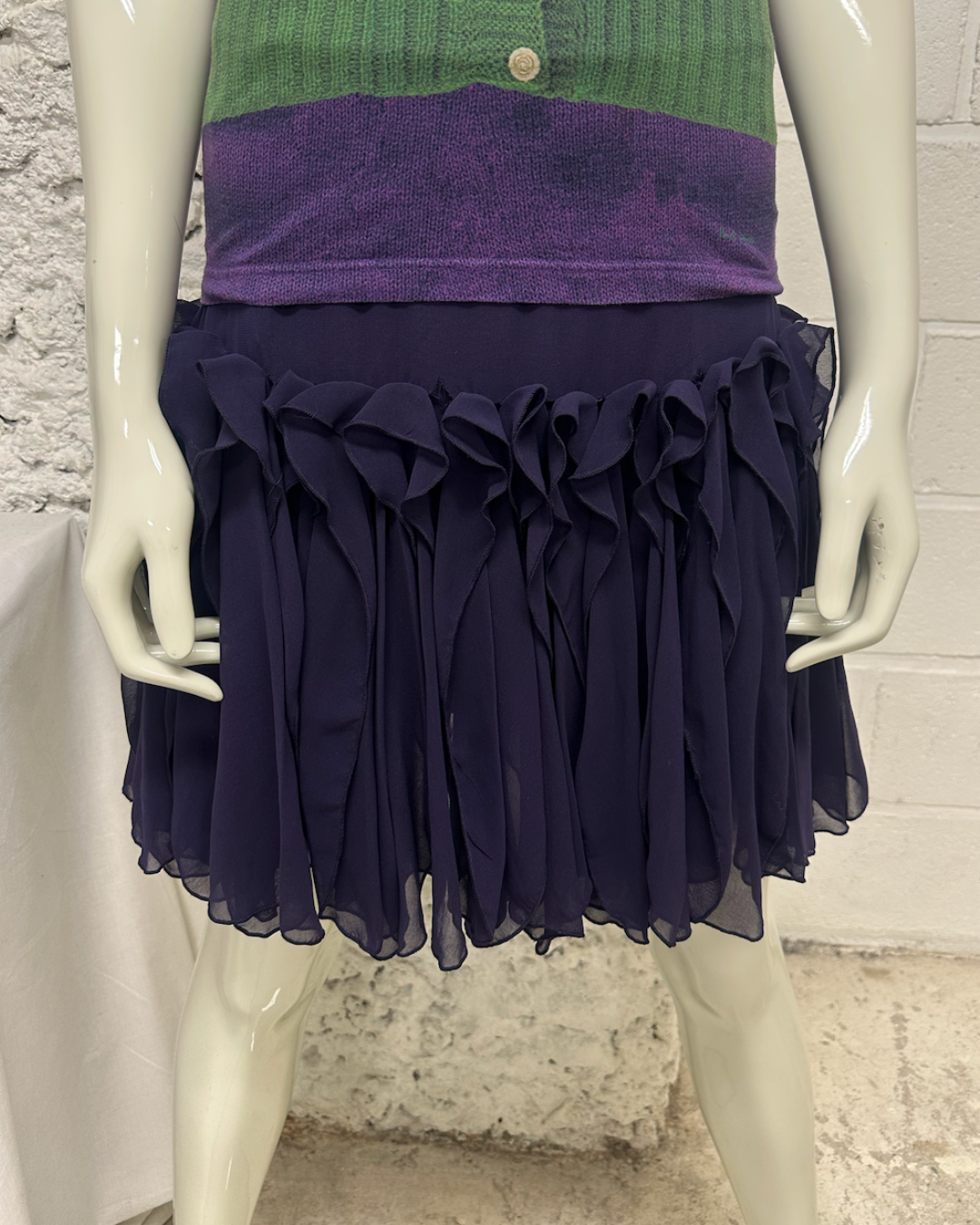 Purple ruffle skirt