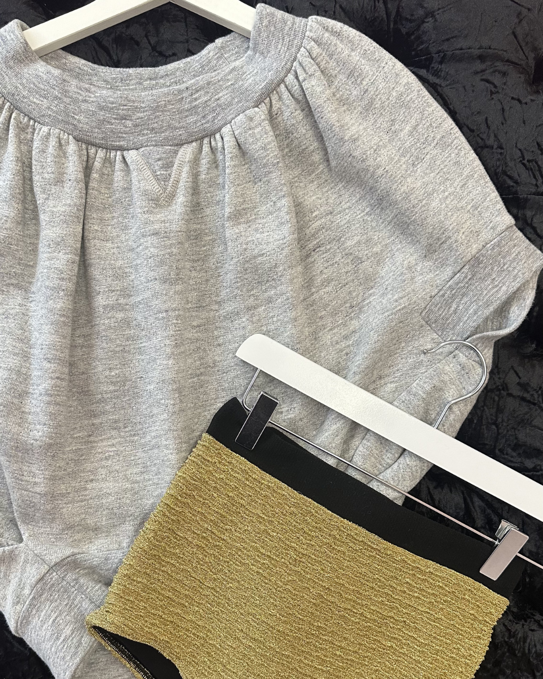 Gray sweatshirt top