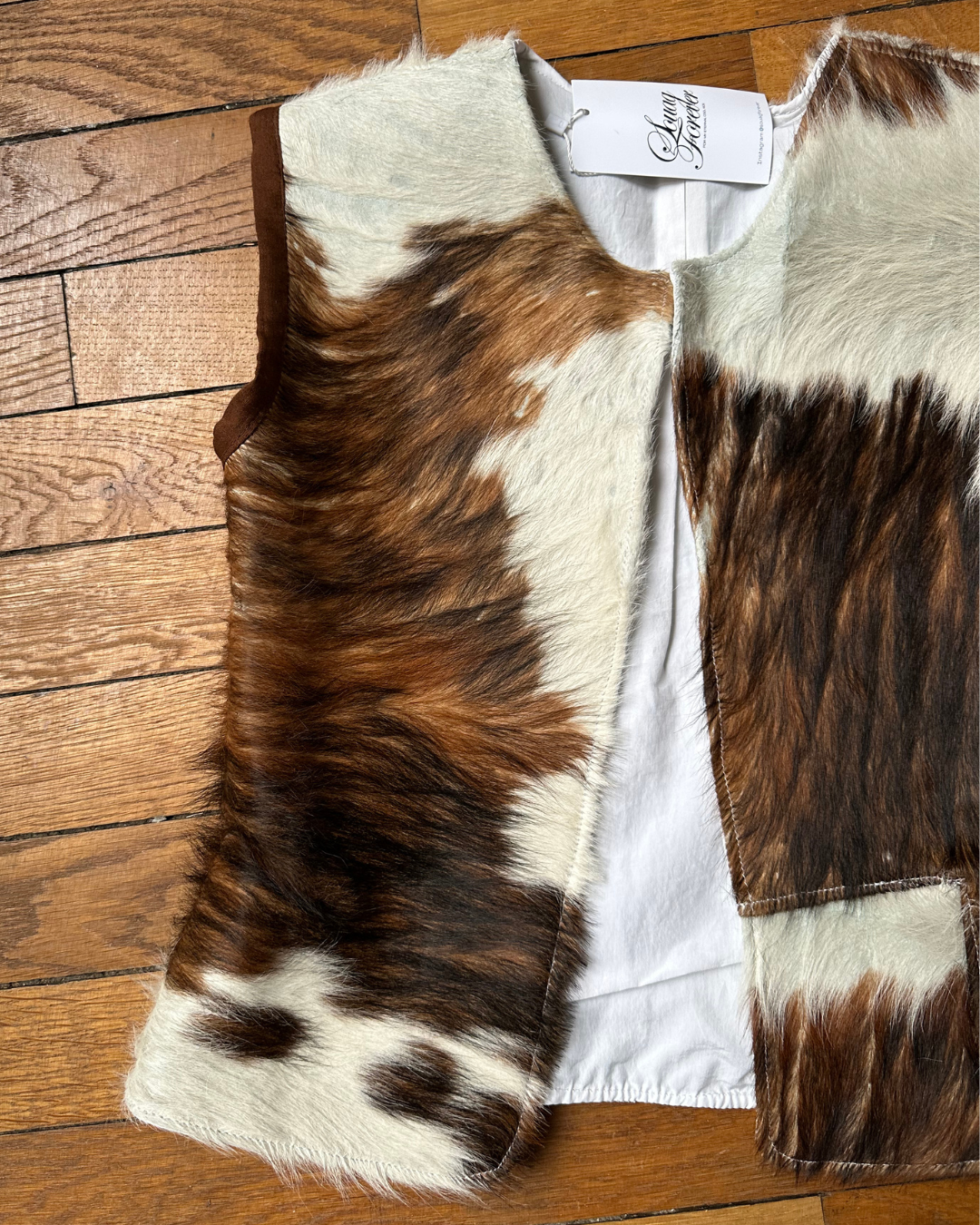 Sleeveless cowhide vest