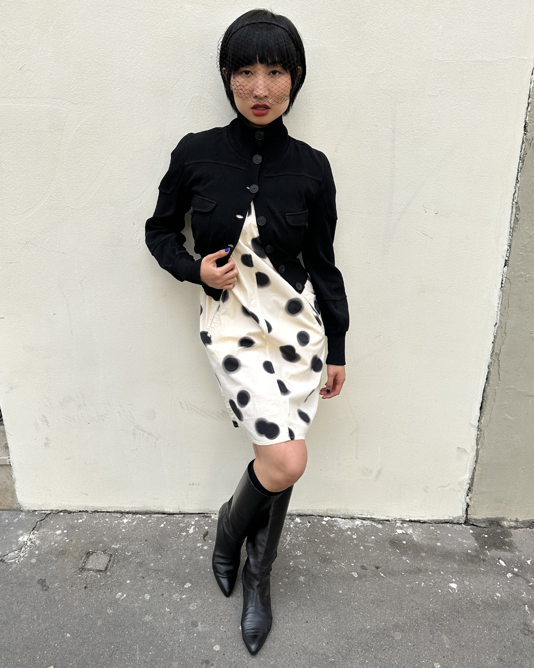 Black leather boots
