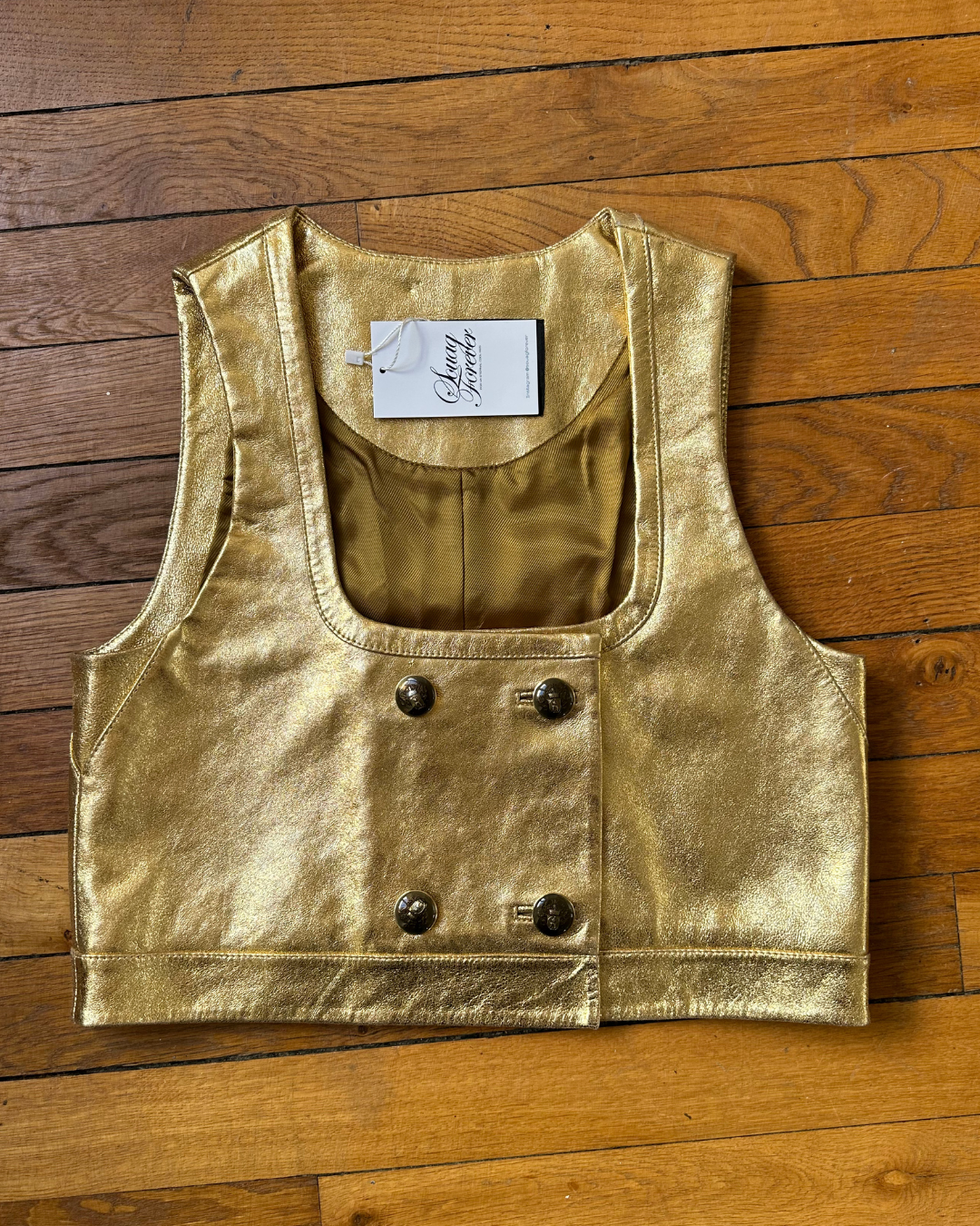 Gold crop top