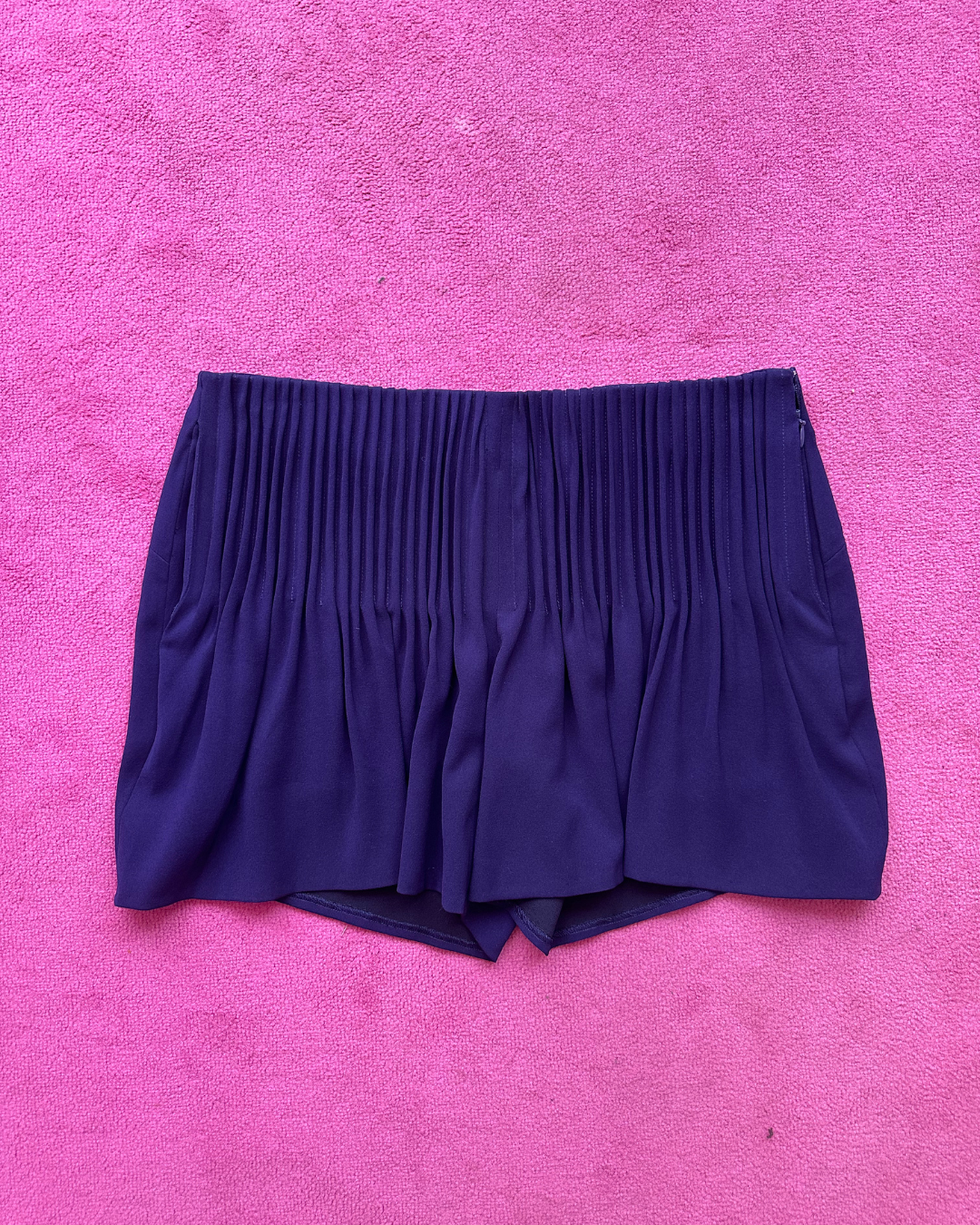Purple ruched shorts