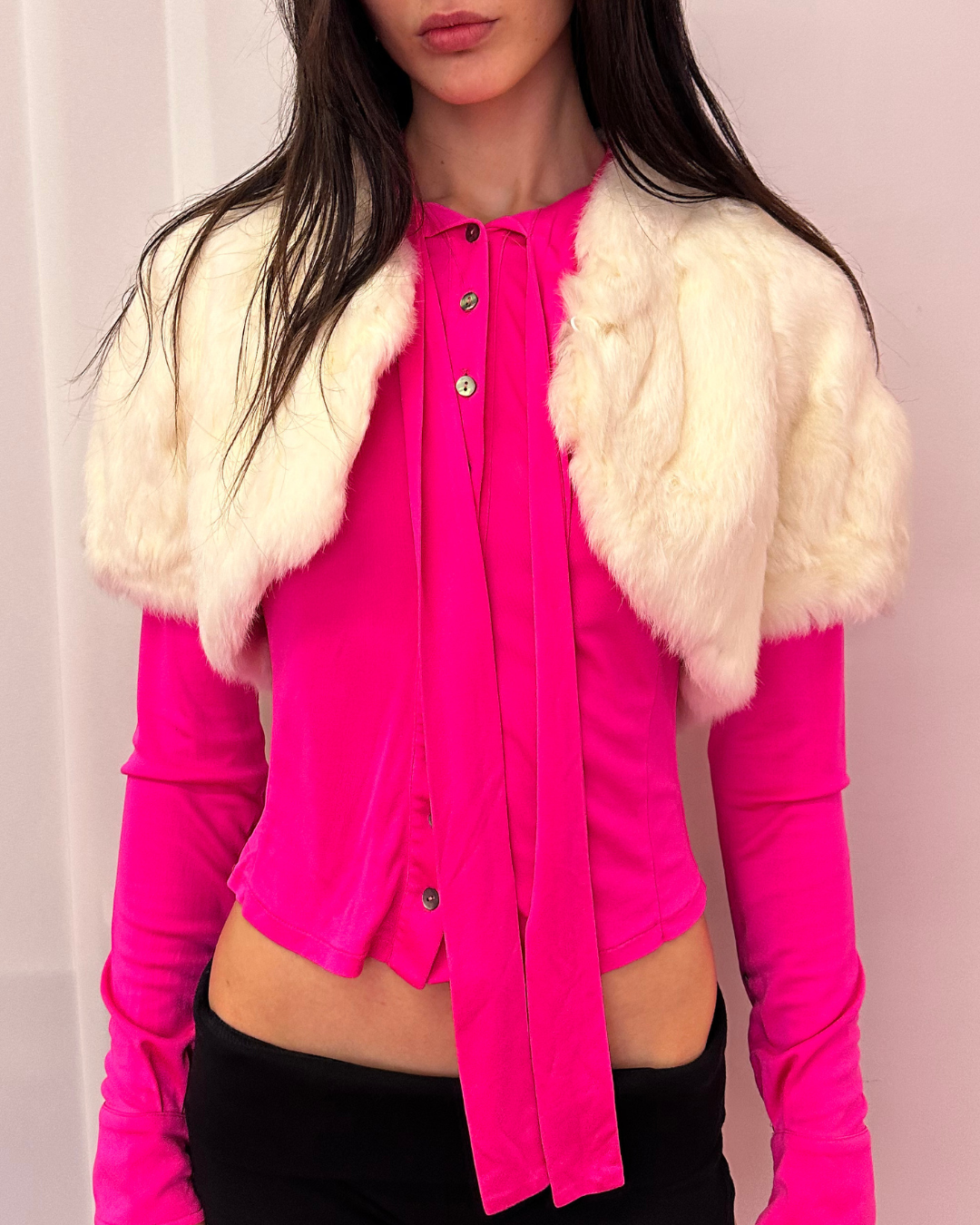 White fur bolero