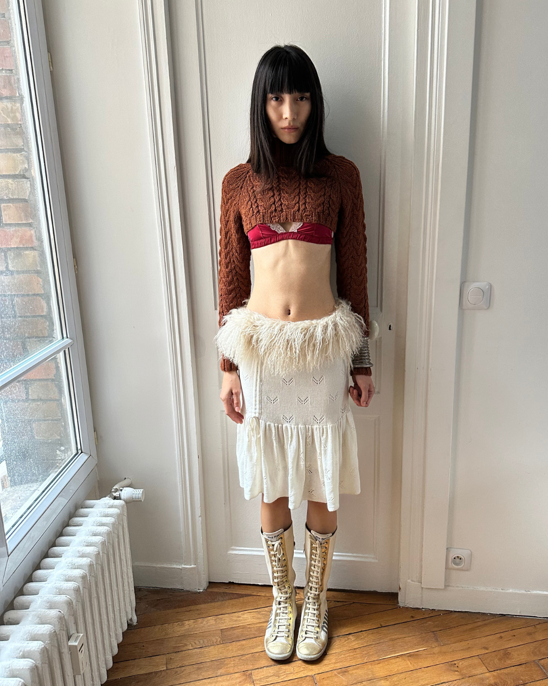 Short turtleneck sweater