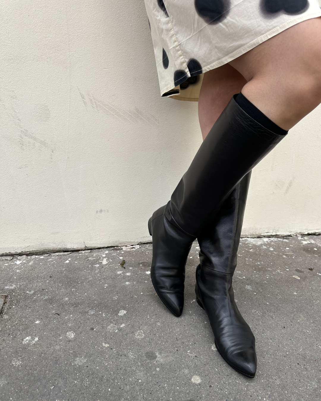 Black leather boots