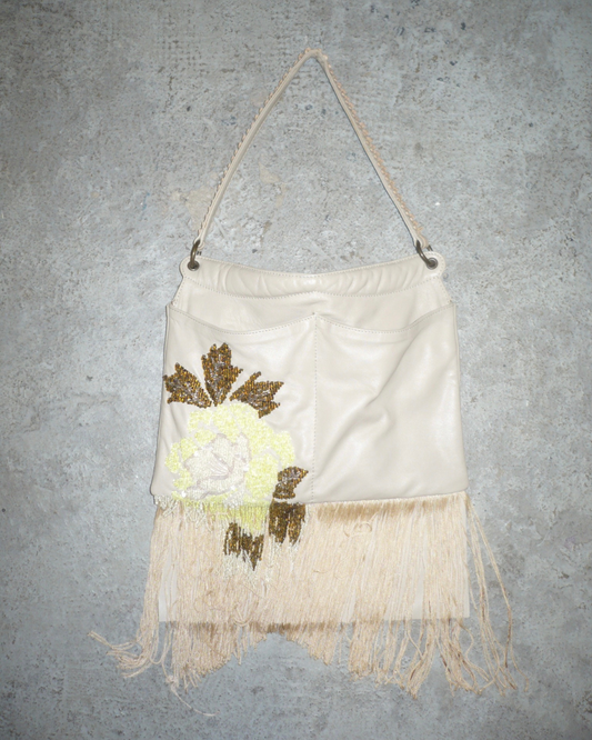 Beaded and fringed handbag