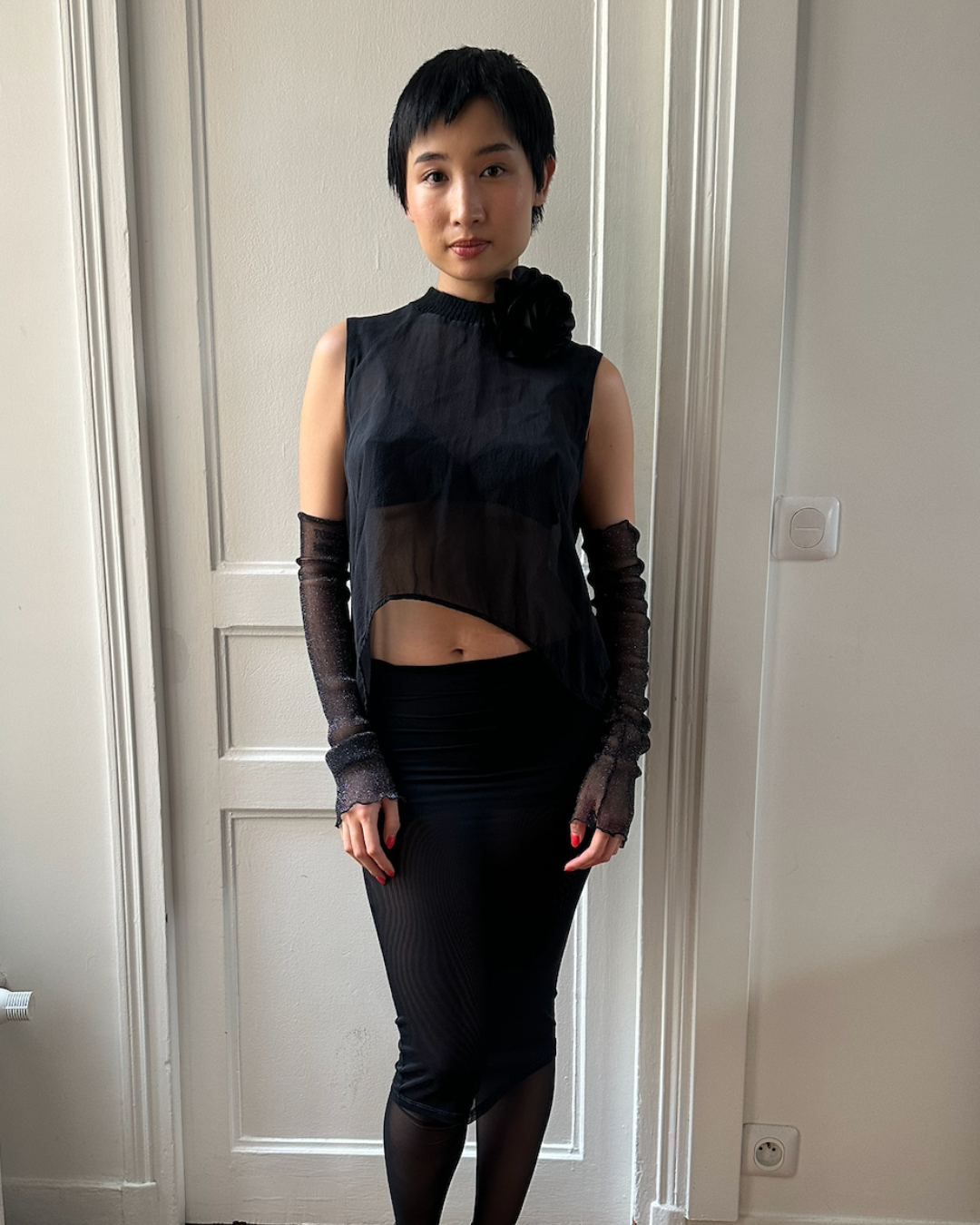 Black transparent top