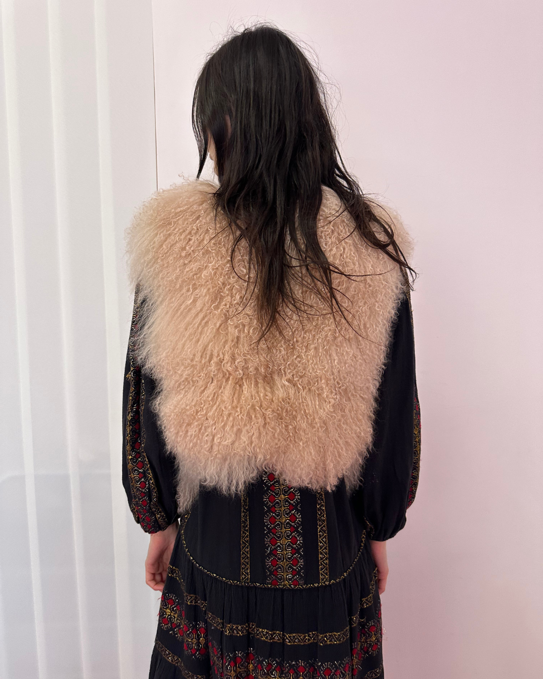 Pink fur bolero