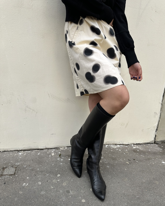 Black leather boots