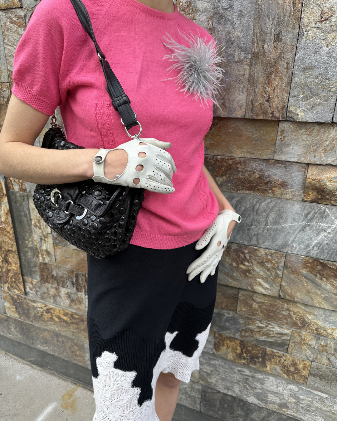 Pink knit top