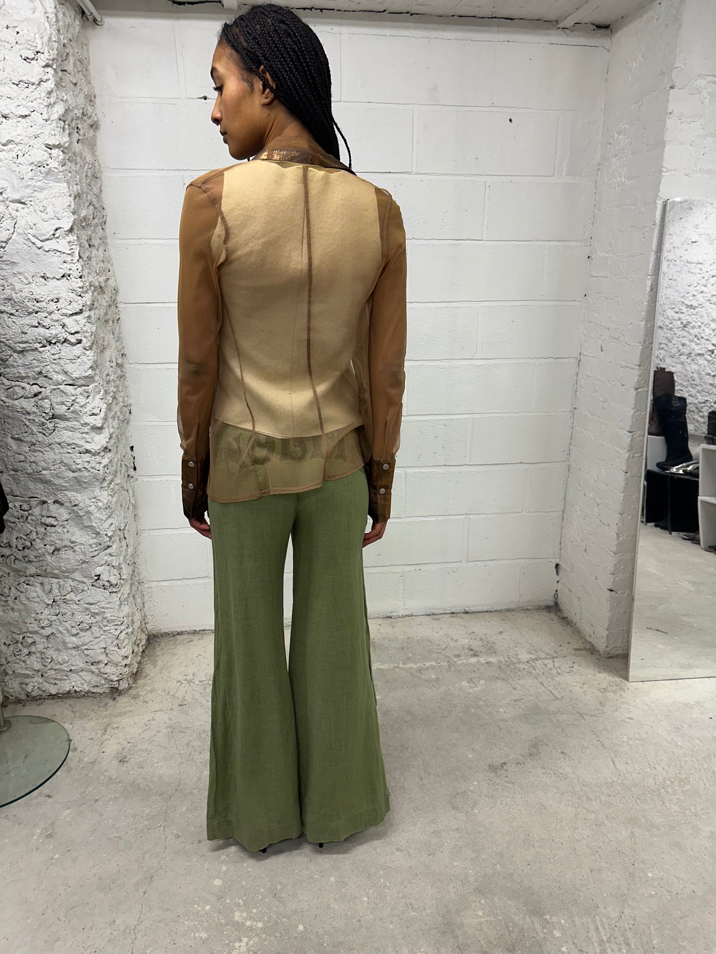 Khaki linen pants