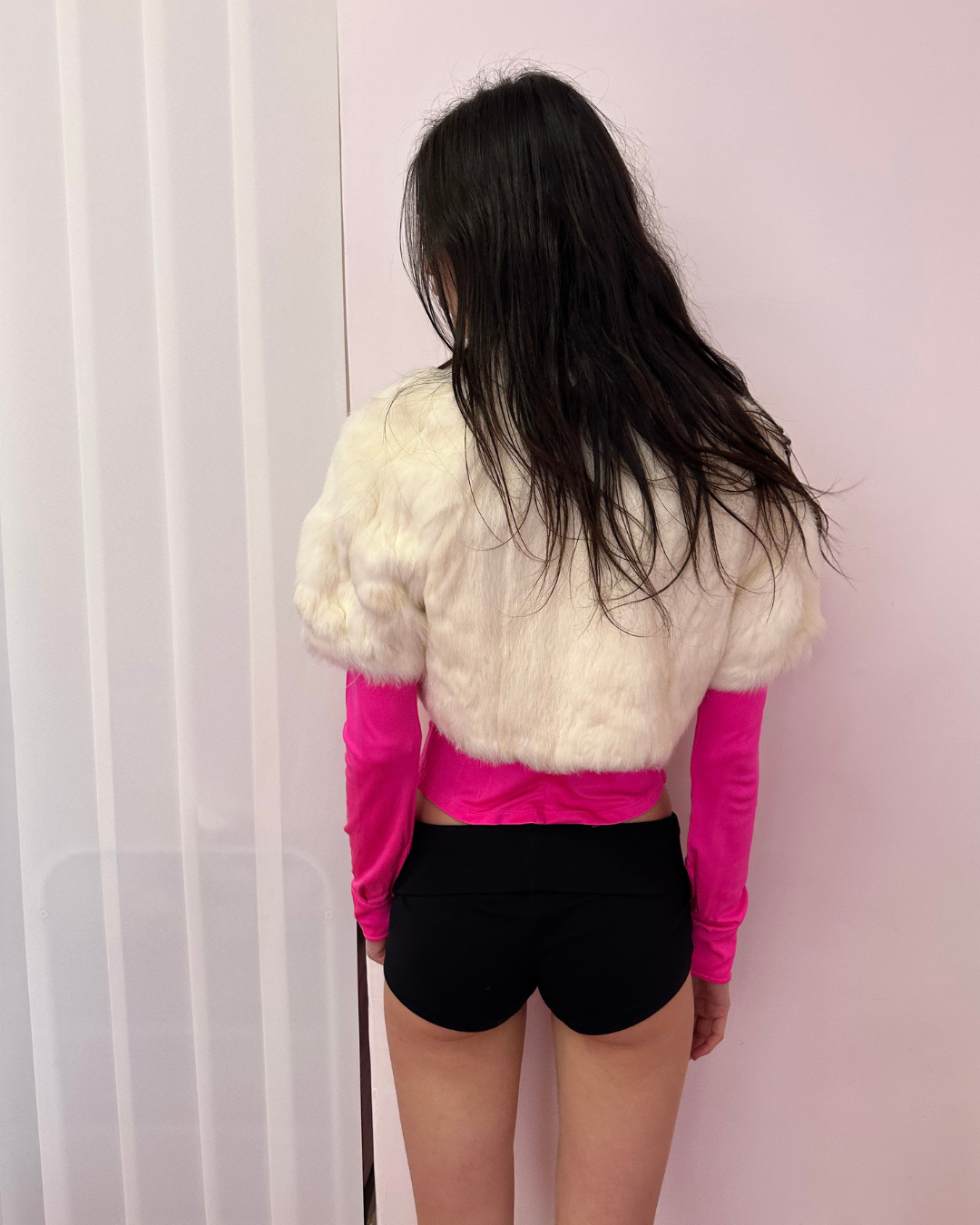White fur bolero