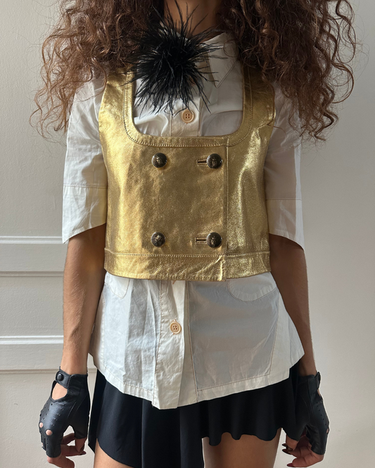 Gold crop top