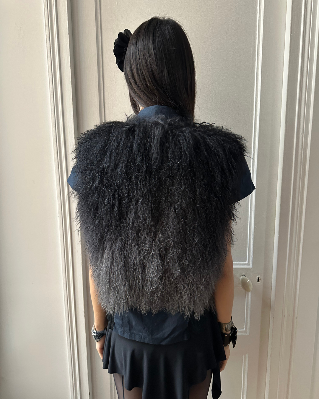 Sleeveless gradient fur