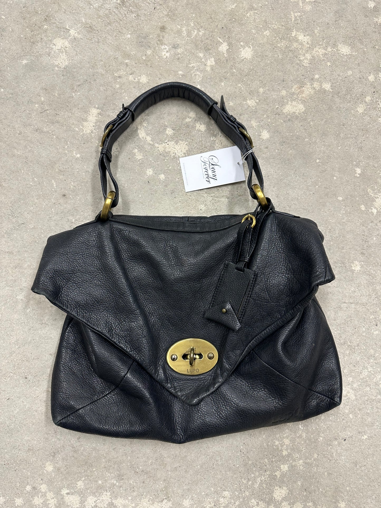 Black leather bag