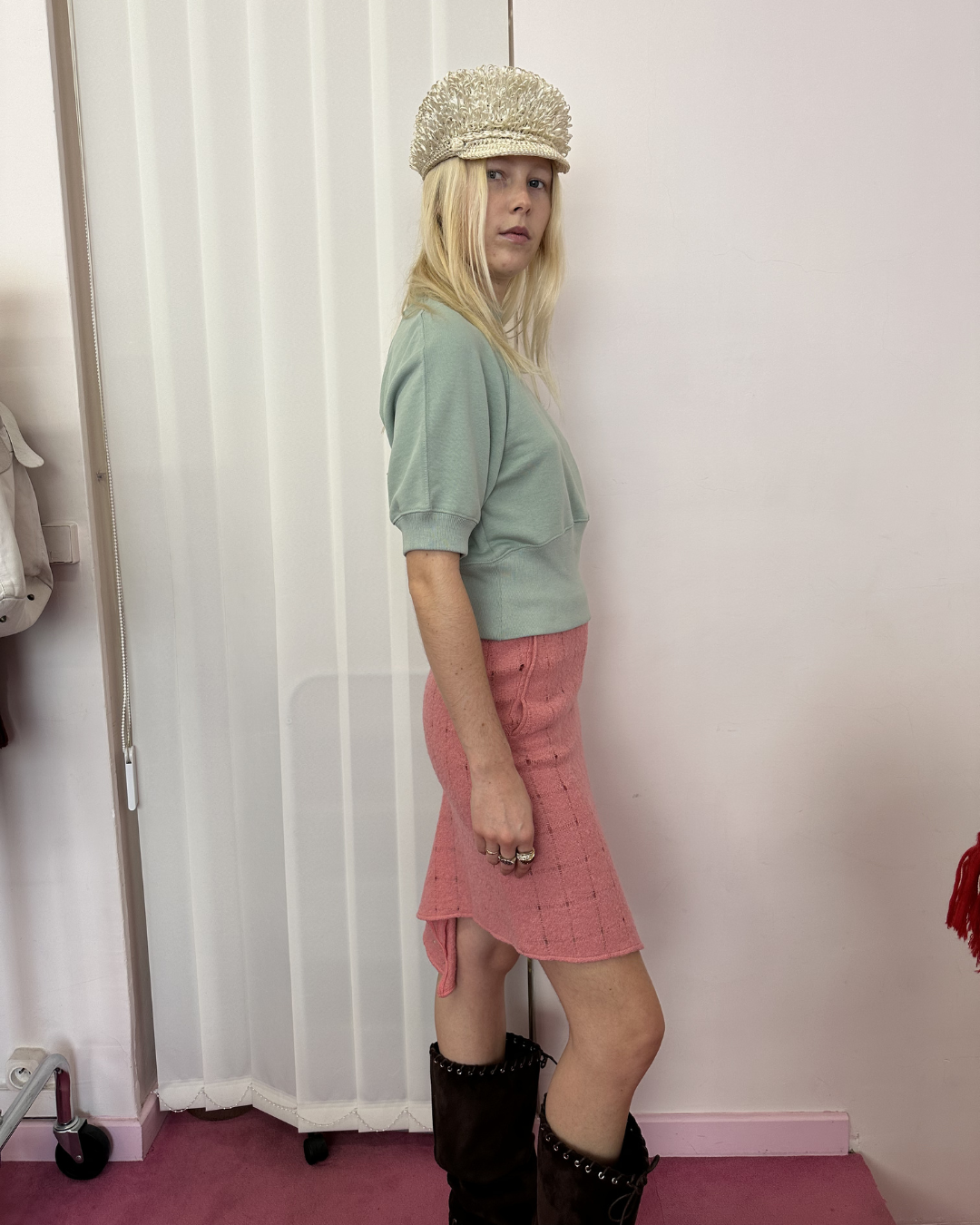 Pink asymmetrical skirt