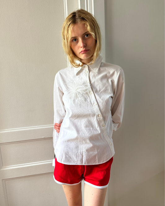 Red mini shorts