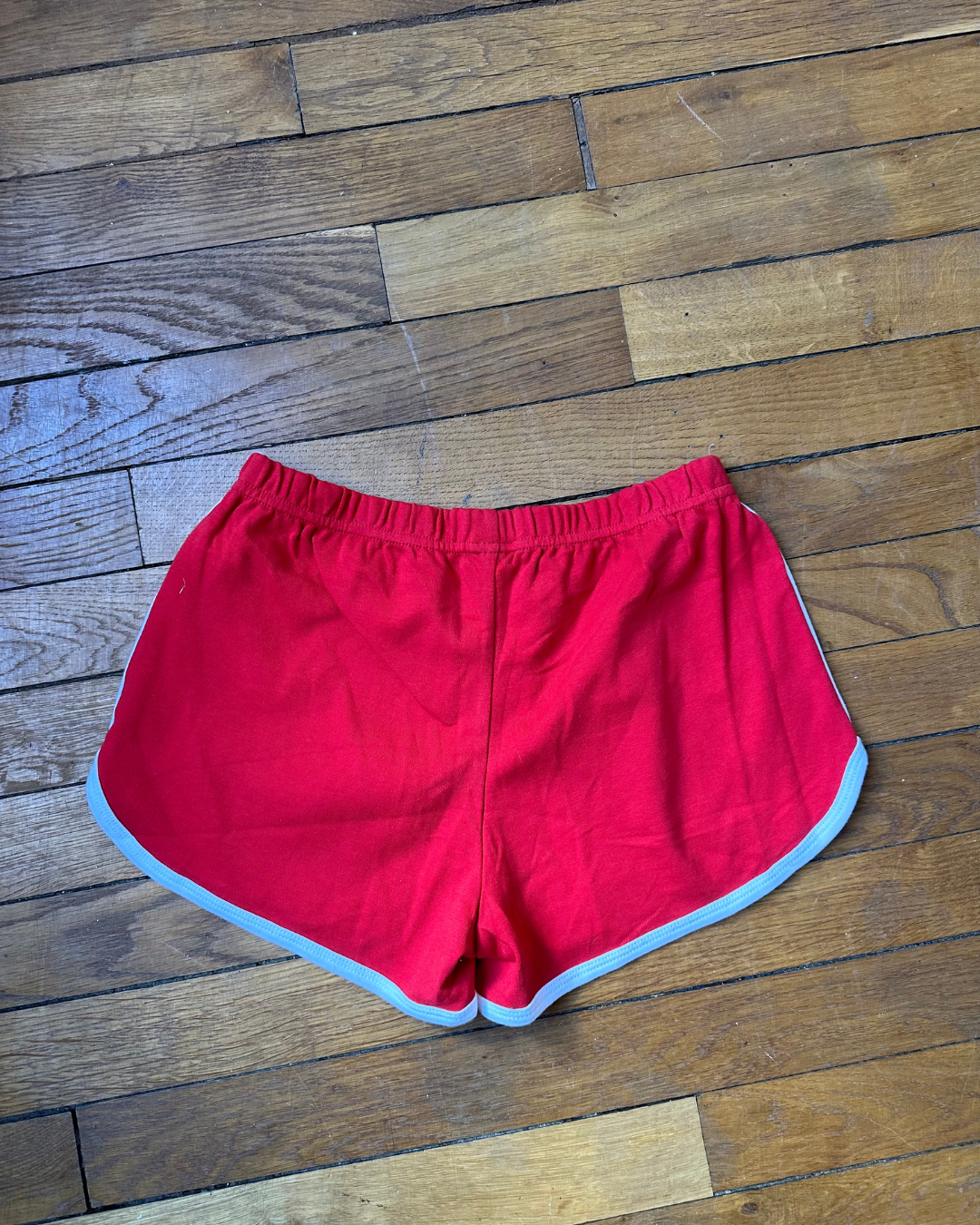 Red mini shorts