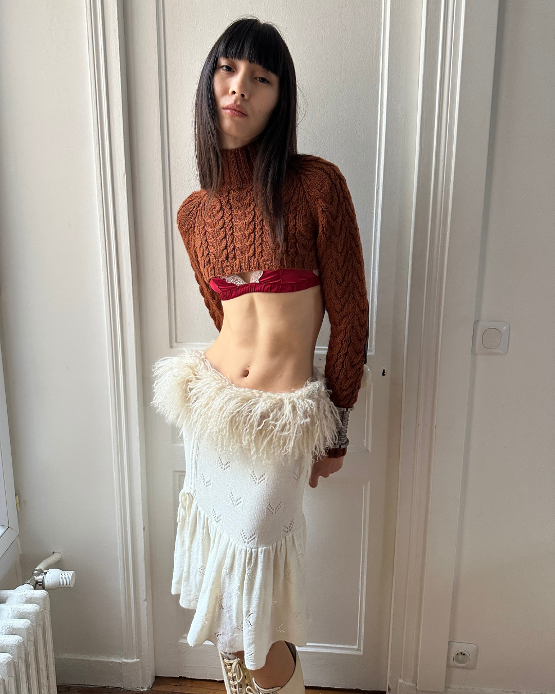 Short turtleneck sweater