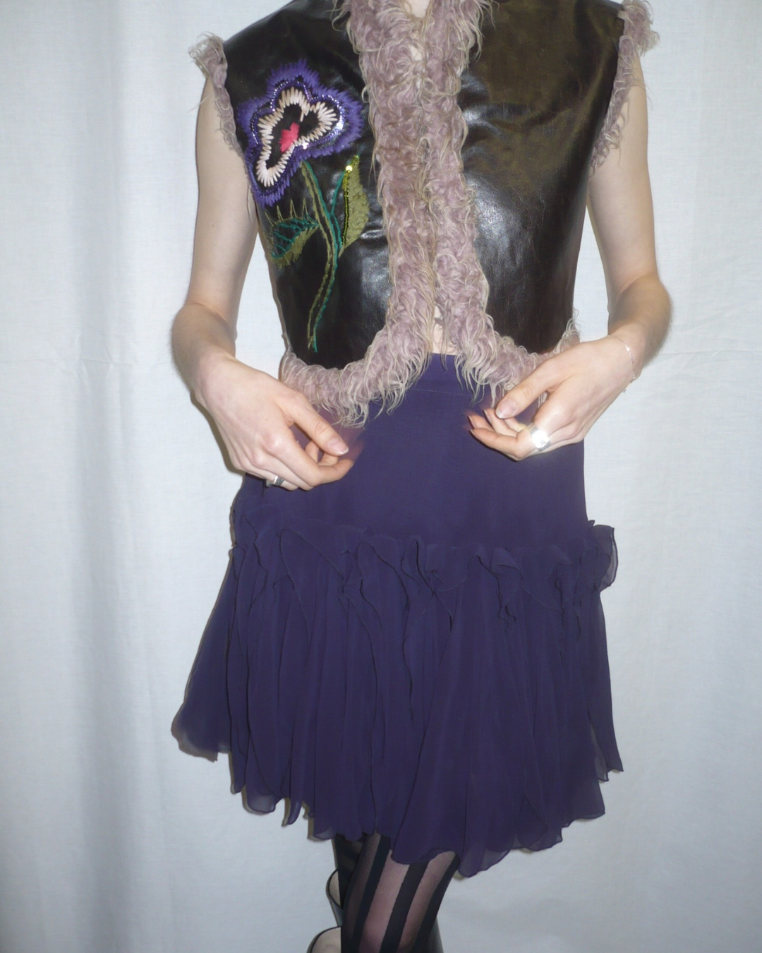 Purple ruffle skirt