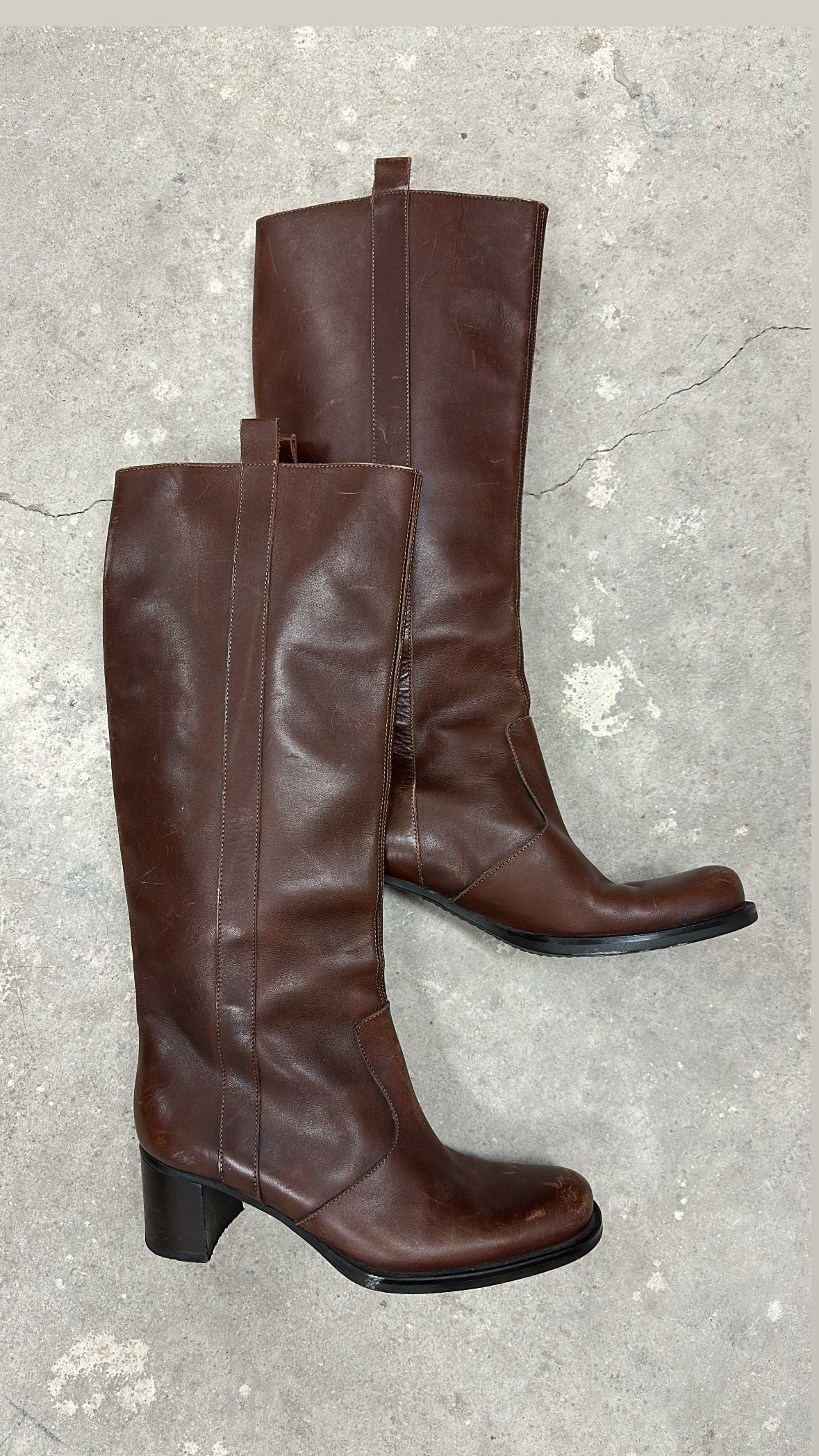 Brown high boots