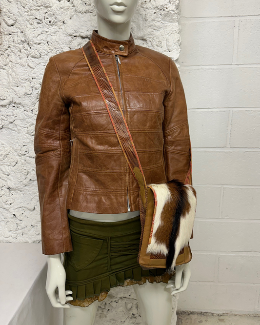 Brown leather jacket