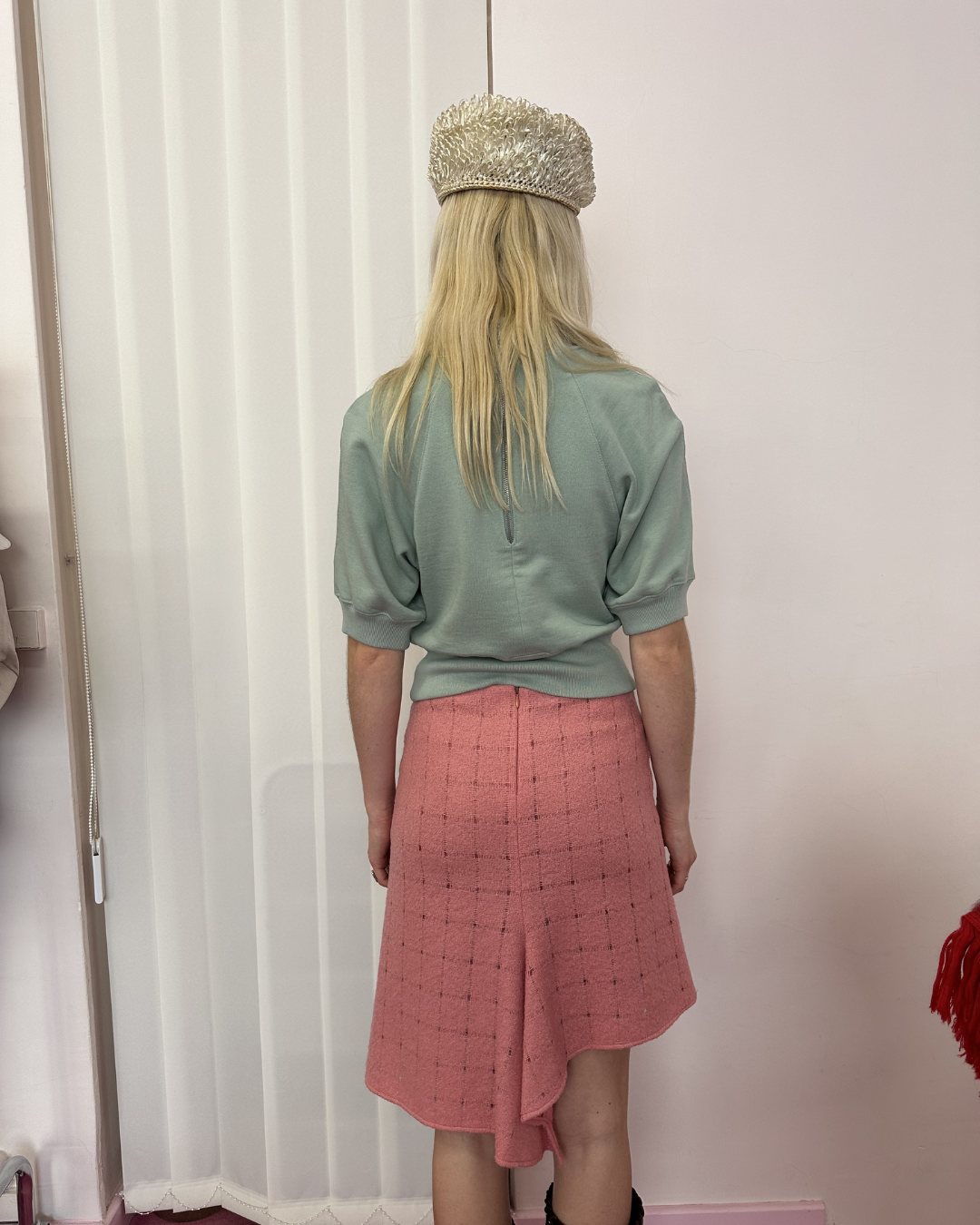 Pink asymmetrical skirt