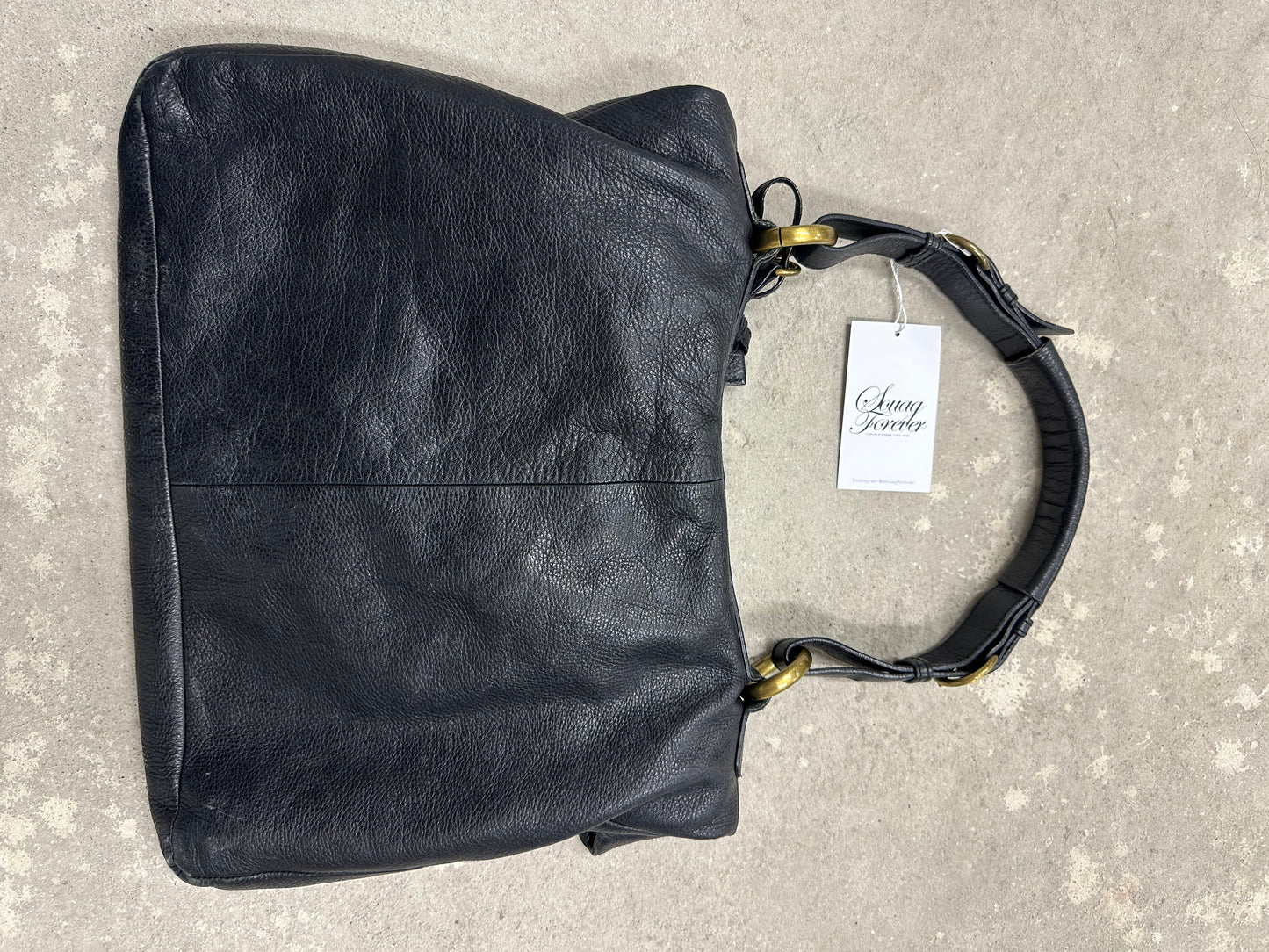 Black leather bag