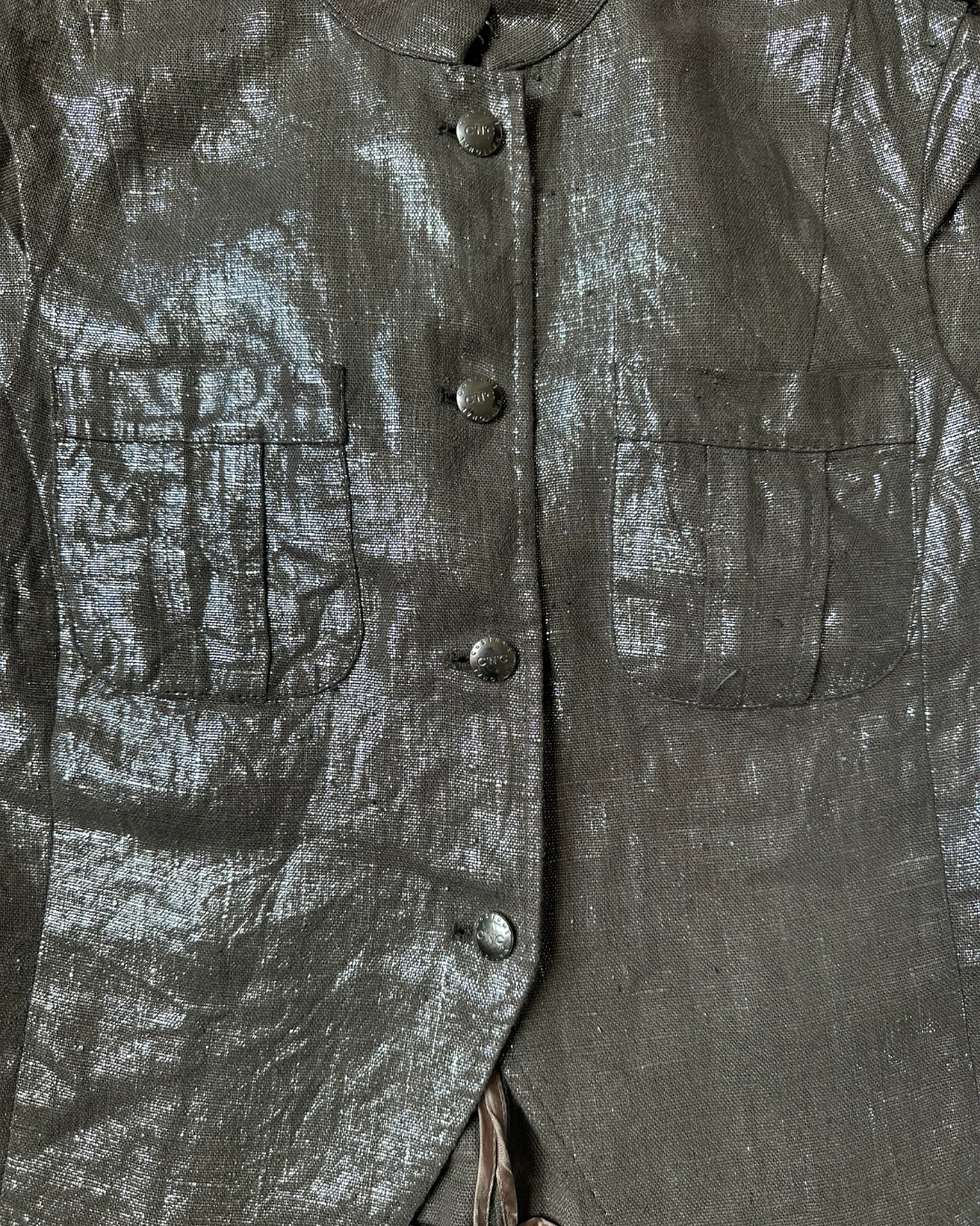 Iridescent military-style shirt
