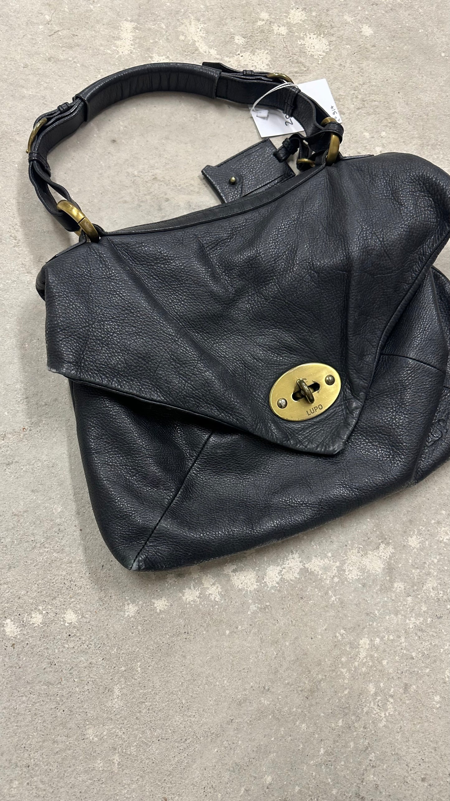 Black leather bag