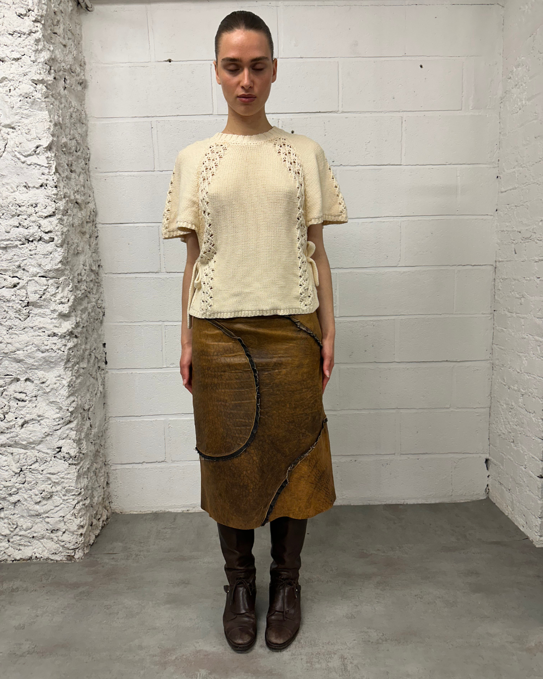 Beige top with side ties