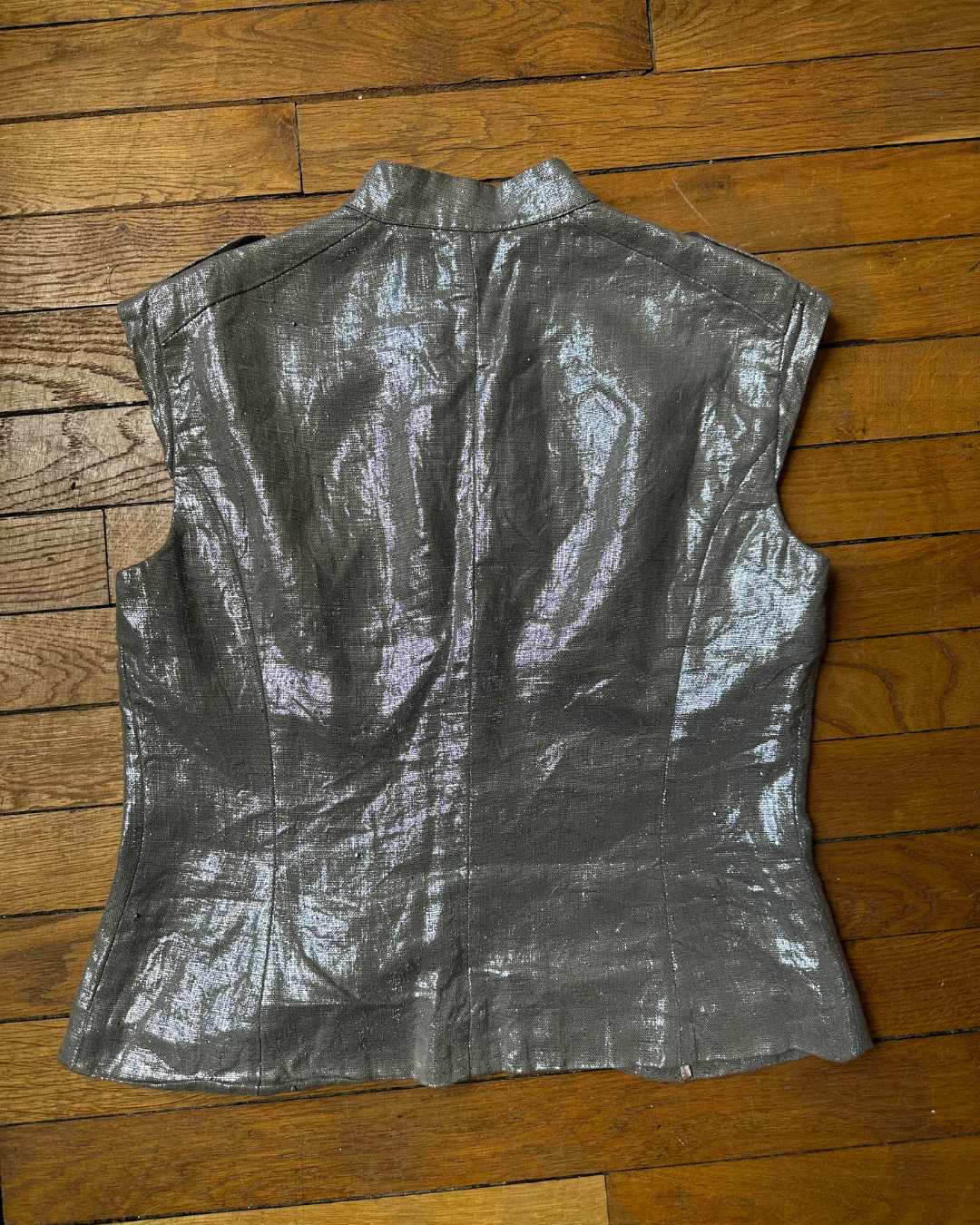 Iridescent military-style shirt