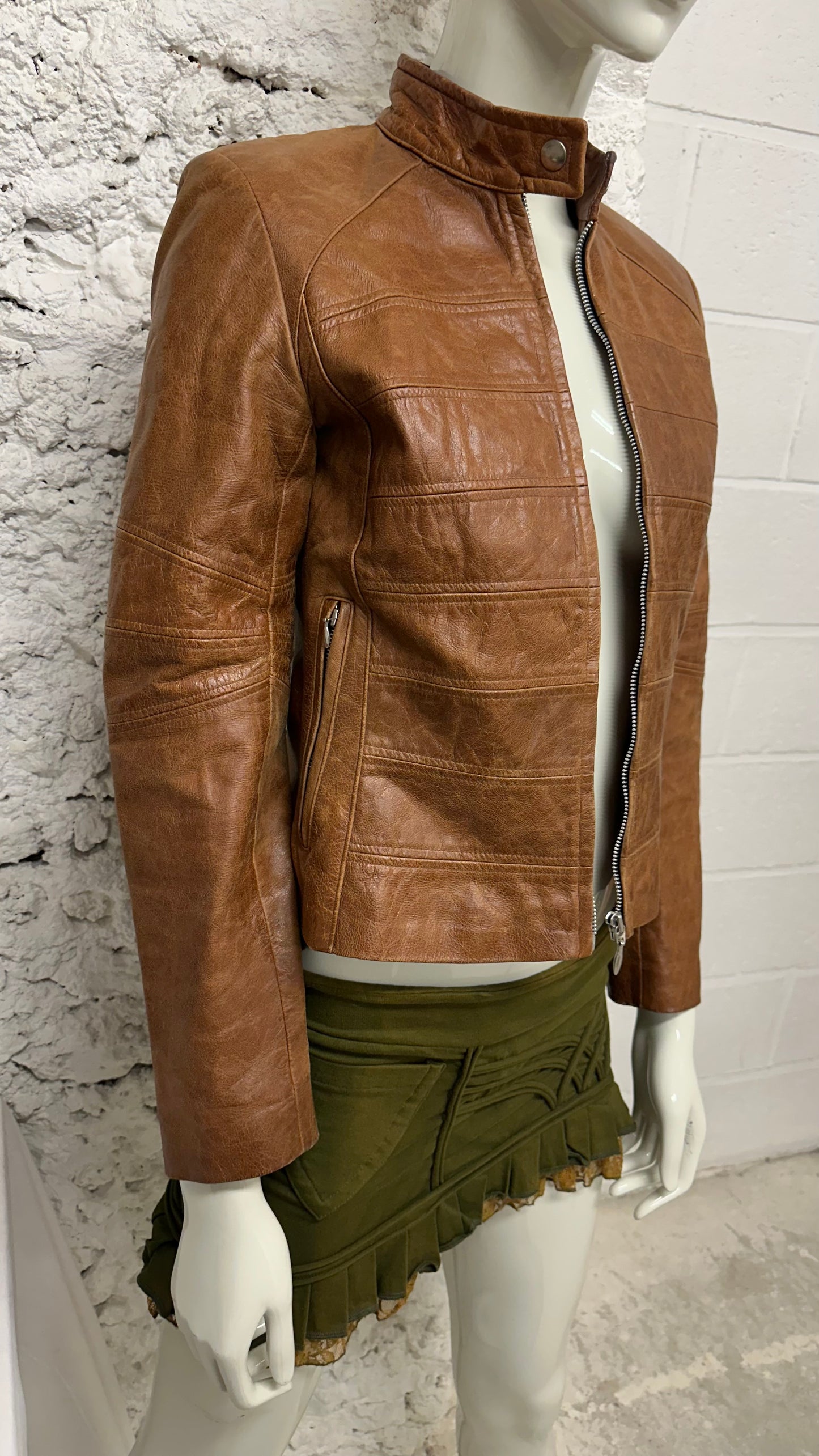 Brown leather jacket