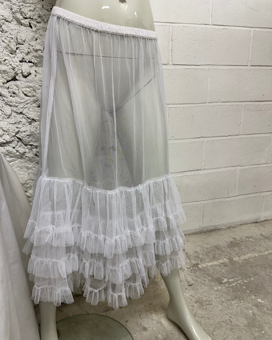 Long transparent white petticoat