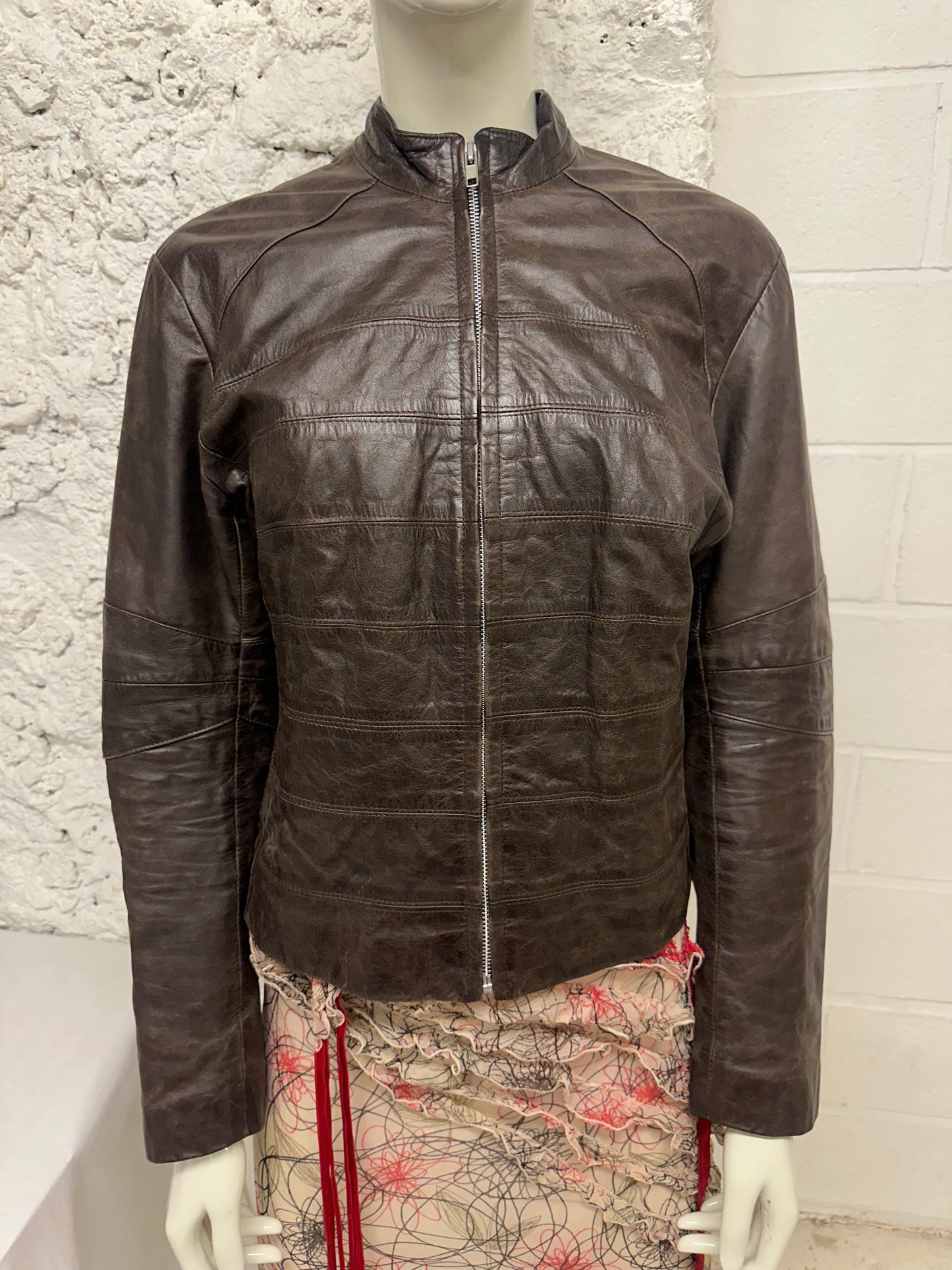 Brown leather jacket